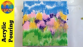 Acrylic Pouring Dipping Technique: Garden Scene (Using a Ziplock Bag)