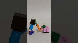 Steve saddles a pig #lego #shorts #minecraft #ideashq