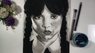 How To Make Wednesday Addams | Pencil Drawing |Wednesday Addams #fyp #video #wednesday