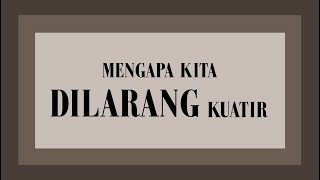 Mengapa kita dilarang kuatir | Cecilia Nathali Kristiani Zebua