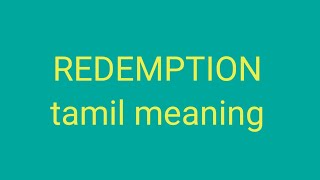 REDEMPTION tamil meaning/sasikumar