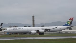 South African Airways Airbus A340-600 Departing from Christchurch, New Zealand