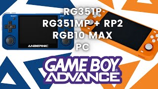 GBA Resolutions Comparison - RG351P VS RG351MP+RP2 VS RGB10 MAX VS PC (No integer scaling)