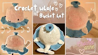 Super easy crochet whale bucket hat | eng sub step by step | Crochet Anne