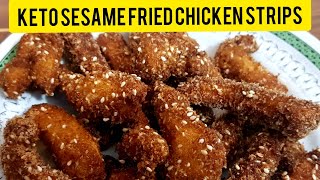 KETO SESAME FRIED CHICKEN STRIPS | KETO RECIPE | FRIED CHICKEN | HEALTHY FOOD | RECIPE OF THE DAY