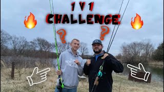 1vs1 challenge- Pre front bassfishing 🔥 #fish  #challenge #youtube #1v1