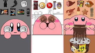 Kirby Animation - Eating Black & Brown Food, Chocolate Emoji Asmr Mukbang Complete Edition