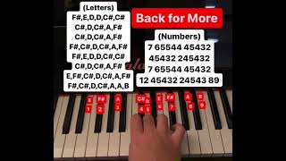 Back for More piano tutorial (letters and numbers)