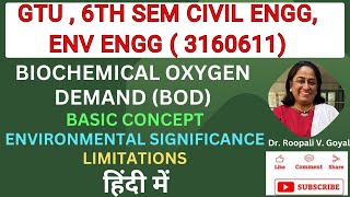 BOD:  Basic Concept, Environmental Significance & Limitations हिंदी में#environmentalengineering