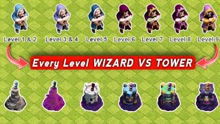 All Level WIZARD vs All Level WIZARD TOWER | Clashofclans