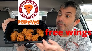 FREE new popeyes honey lemon pepper wings food review