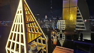 DUBAI GEVORA HOTEL, HIGHEST VIEW DUBAI, DINNER WITH BURJ KHALIFA VIEW, BURJ KHALIFA BY NIGHT