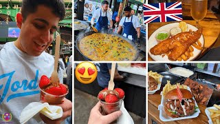 VIRAL STRAWBERRY AND CHOCOLATE in LONDON - BOROUGH MARKET FOOD VLOG !! EP - 5 🍔🍕😍