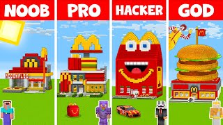 Minecraft NOOB vs PRO vs HACKER vs GOD: MCDONALDS FAST FOOD CHALLENGE in Minecraft / Animation