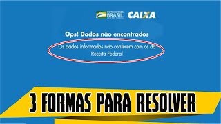 3 FORMAS DE CORRIGIR O ERRO DO AUXÍLIO EMERGENCIAL • SOLUÇÃO NA RECEITA FEDERAL DADOS NÃO CONFEREM