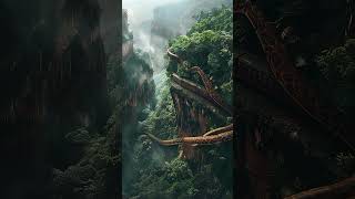 Mountain hills green forest round snake tangled #shortfeed#snake#mountainhills#viralvideo