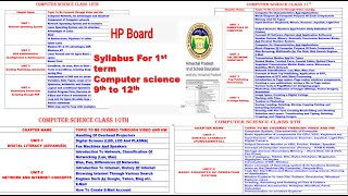 HPBOARD Syllabus for 1st term class 9th to 12th computer science