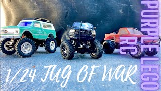 Axial SCX24, RAM 1500, RGT RC || TUG OF WAR || #purplelegorc #axial