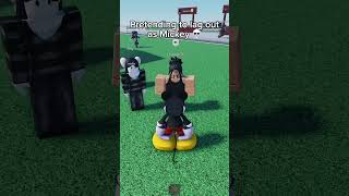 Pretending to lag out as hickey mouse #gaming #funny #roblox