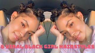 BLACK GIRL HAIRSTYLES || 6 NATURAL HAIRSTYLES || HAYLEY GABRIELLE