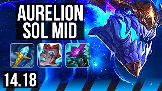 AURELION SOL vs AZIR (MID) | 12/2/9, 6k comeback, Legendary, 500+ games | NA Master | 14.18