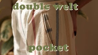 how to sew an easy double welt pocket | sew with me