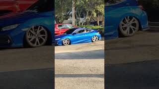 Honda Civic with low suspension.