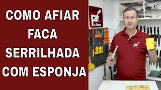 Como afiar facas usando uma esponja