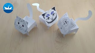 Котик коробочка из бумаги/Cat box made of paper/ОРИГАМИ