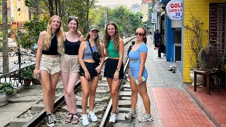 OUR FIRST IMPRESSIONS OF HANOI VIETNAM🇻🇳😱Train Street / Beer Street / Egg coffee