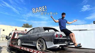 Installing my (RARE) CUSTOM MADE BODY KIT FROM JAPAN FOR THE R32 SKYLINE!!!