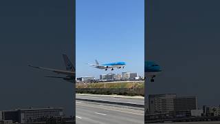 KLM Boeing 787-10 Dreamliner landing at LAX runway 24R #aviation #planespotting #boeing