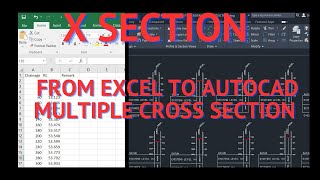 X section from excel to autocad multiple cross section