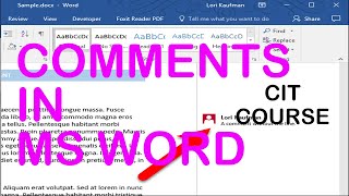 How to Insert comments in ms word 2021| CIT Course | 30