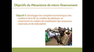 Enregistrement du webinaire sur le mécanisme de micro-financements