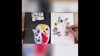 Watercolor Easter wreath. You can slow the video, follow the instructions.