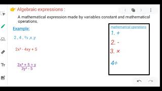 Algebraic expressions and its terms