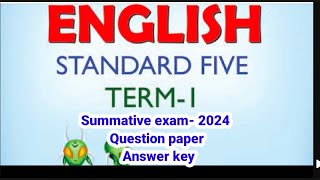 5th standard English summative exam september 2024 first term answer key