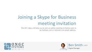 How to join a Skype for Business Meeting from Hotmail