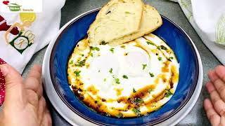 Turkish Poached Egg/Breakfast with Egg/(cilbir)/তুর্কি পোচ ডিম ।