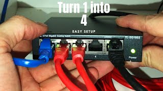 TP LINK GIGABIT SWITCH (TURN 1 CABLE INTO 4!!!!) SOOO EASY TO SETUP