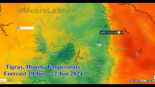 Tigray, Hourly Temperature Forecast 20-22 June 2024