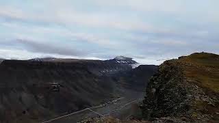 Svalbard Longyearbyen panorama view from plateau mountain /4