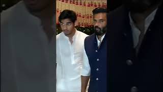 Sunil Shetty with his son at Ambani’s Ganesh Chaturthi festival