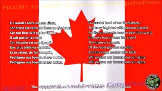 Canada National Anthem FRENCH version with music, vocal and lyrics w/English Translation