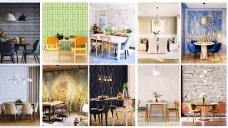 dining room wallpaper | Home decor | Golden Leaf Wallpaper | Neutral dining Wallpaper Inspiration |