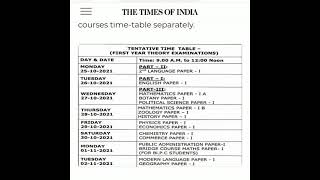 intermediate 1st year examination schedule Date Released