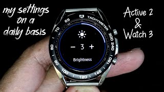 My Samsung Galaxy Active 2 & Watch 3 Settings On A Daily Basis | Always On Screen Display Activated