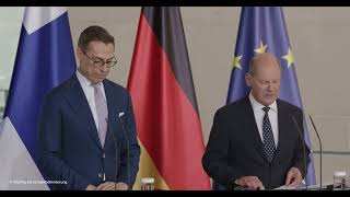 Pressekonferenz Olaf Scholz mit Staatspräsident aus Finnland Alexander Stubb