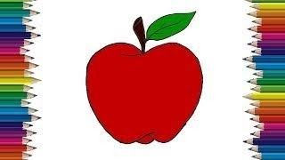 How to Draw 🍎Apple | Easy Step by step Drawing 🍎Apple| Apple Painting very easy step.